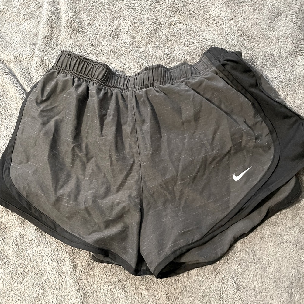 Grey and black nike shorts